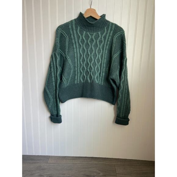 Arizona Jean Co. Sweater Women's XS/S Blue/Green Cable Knit - Picture 1 of 5
